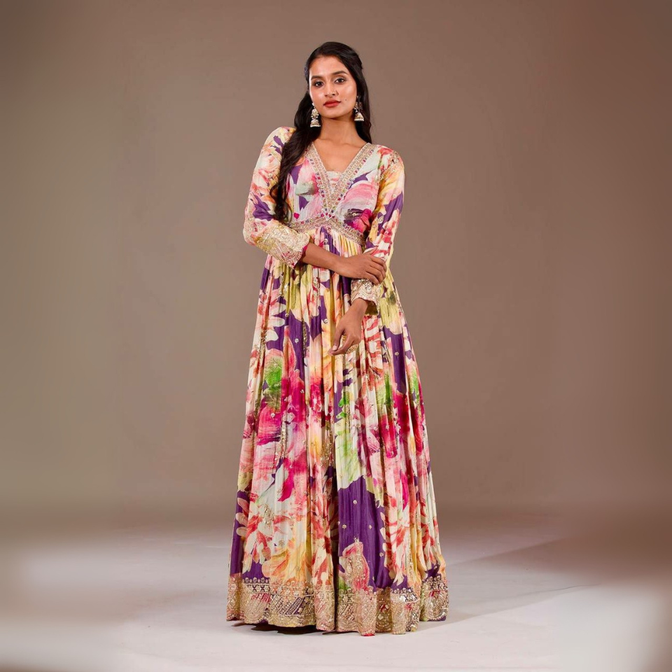 Pink Floral Gown