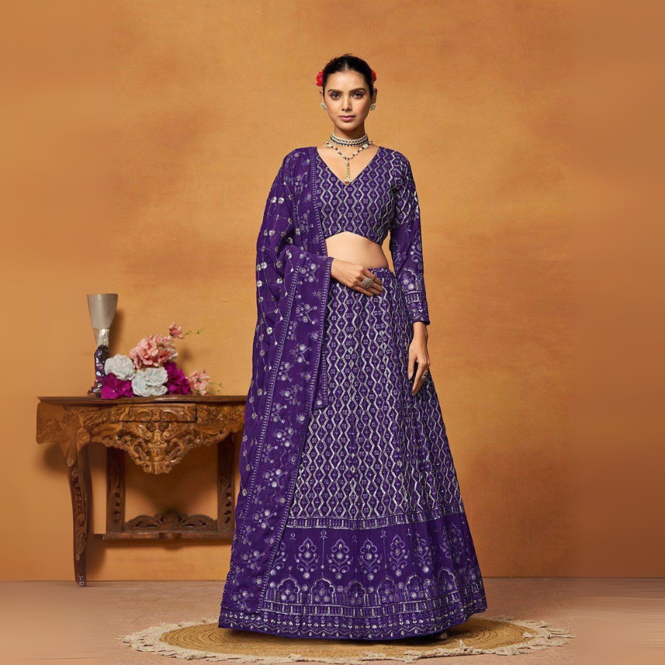 Graceful Faux Georgette lehenga set