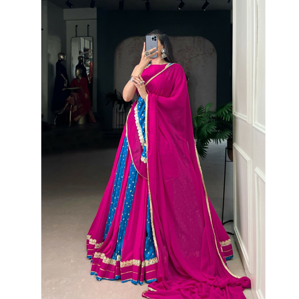 Beautiful Tasar silk lehenga set