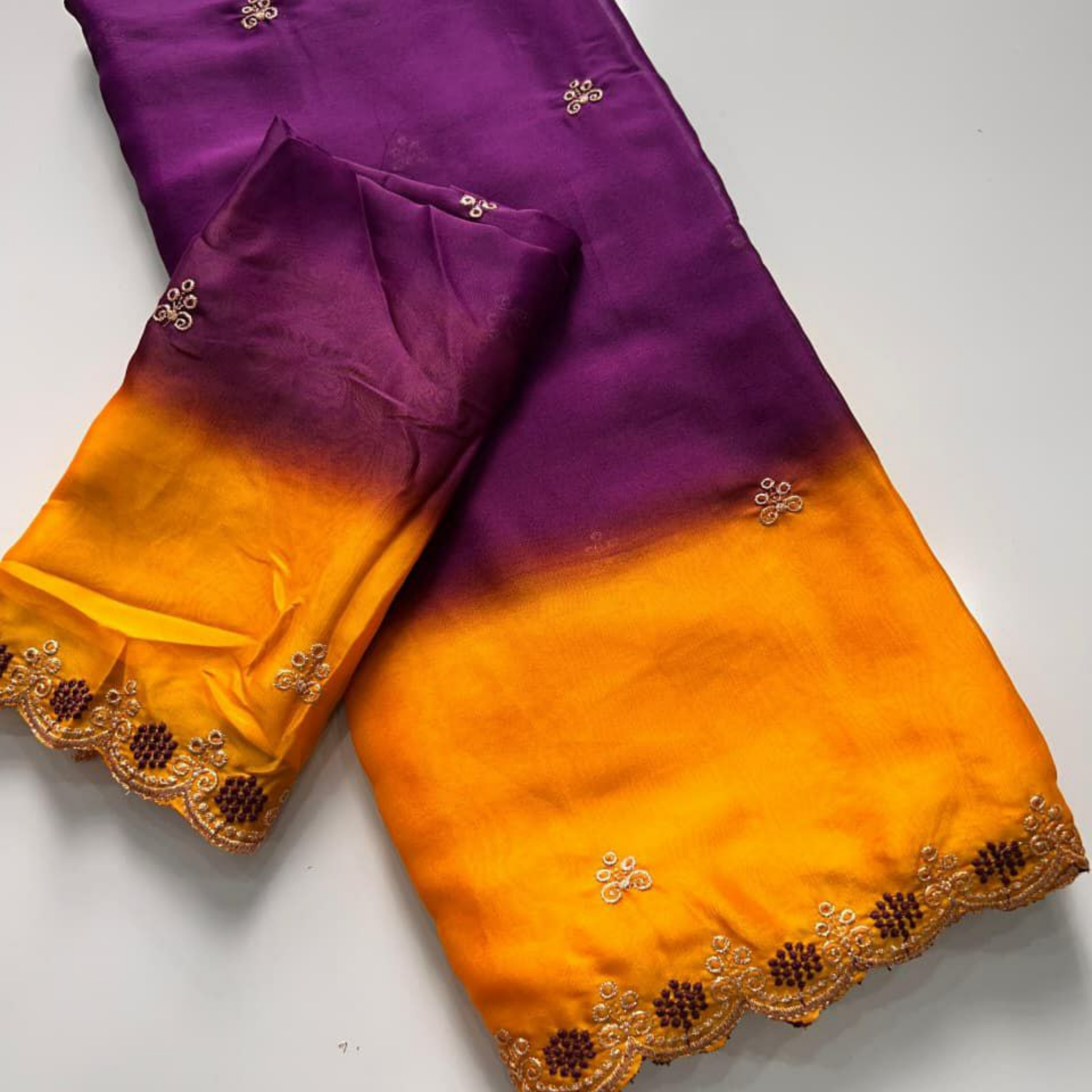 Rangoli Chiffon Saree with Multi Embroidery Work
