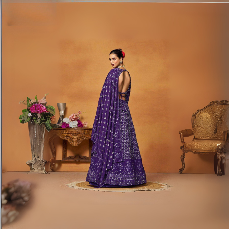 Graceful Faux Georgette lehenga set