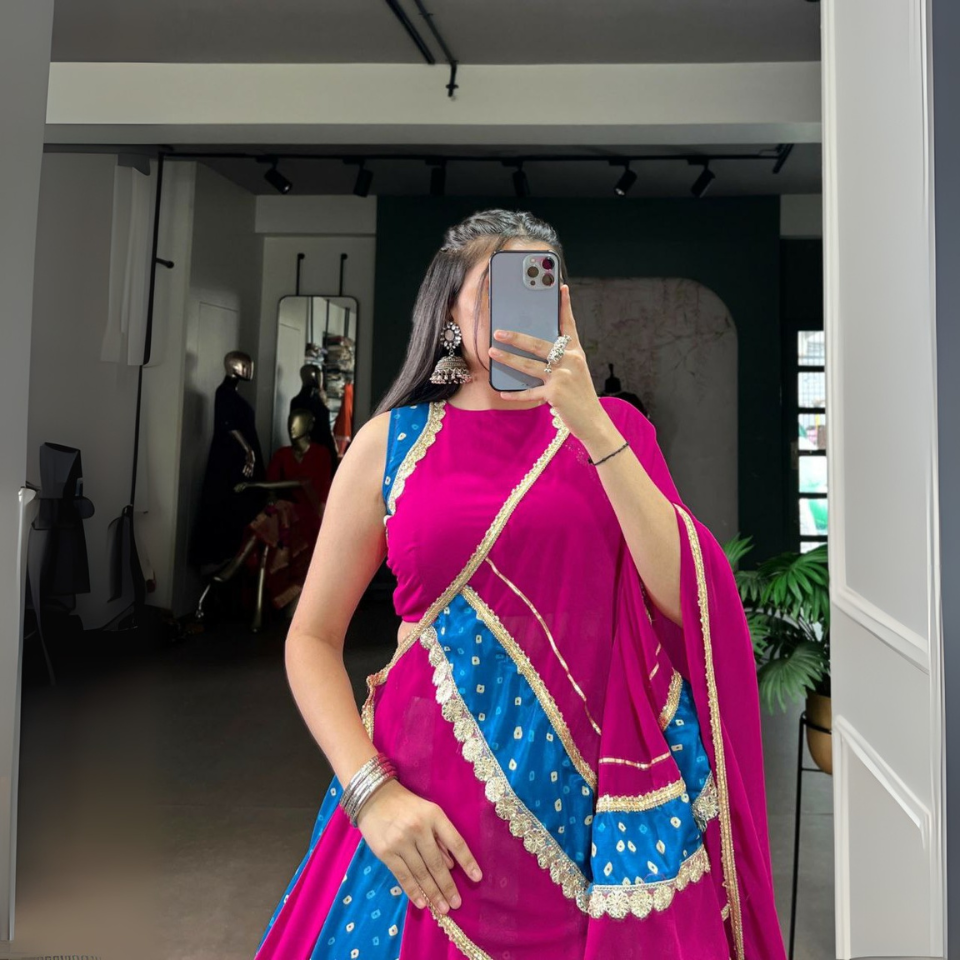 Beautiful Tasar silk lehenga set