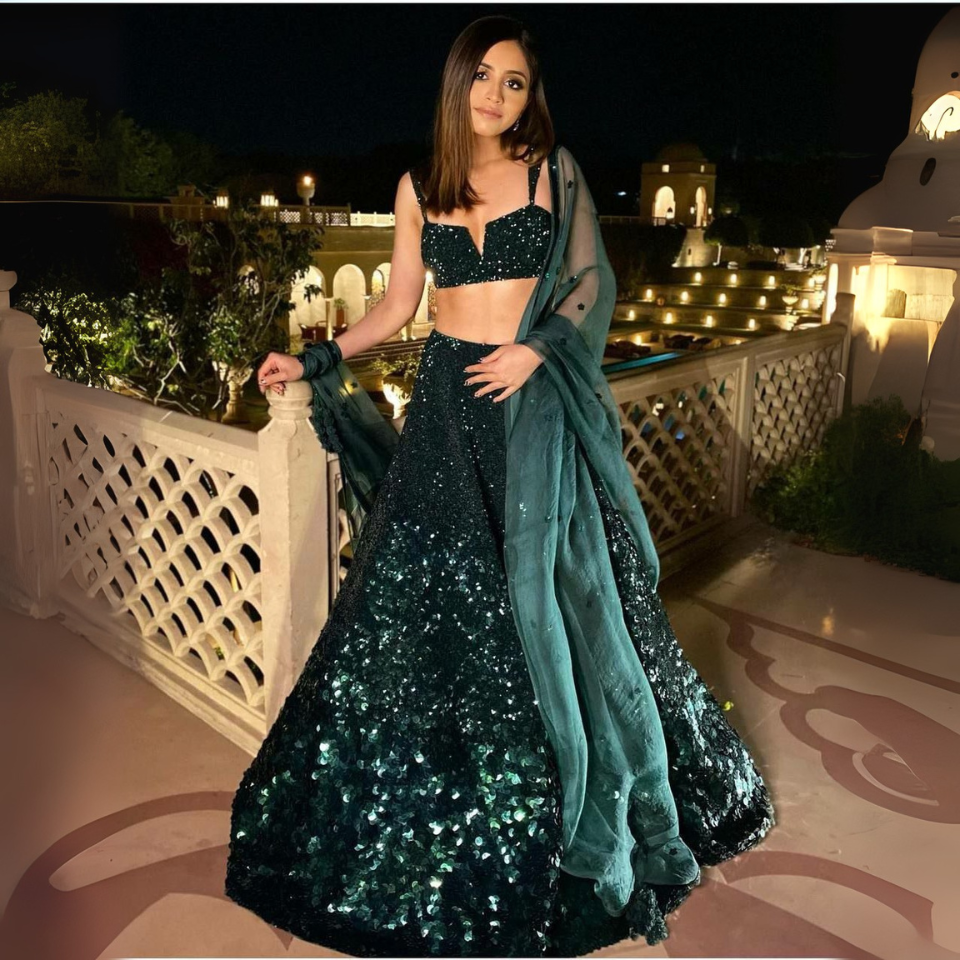 Georget lehnga with heavy sequnece work
