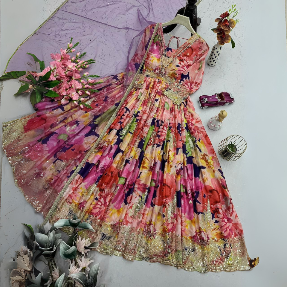 Pink Floral Gown