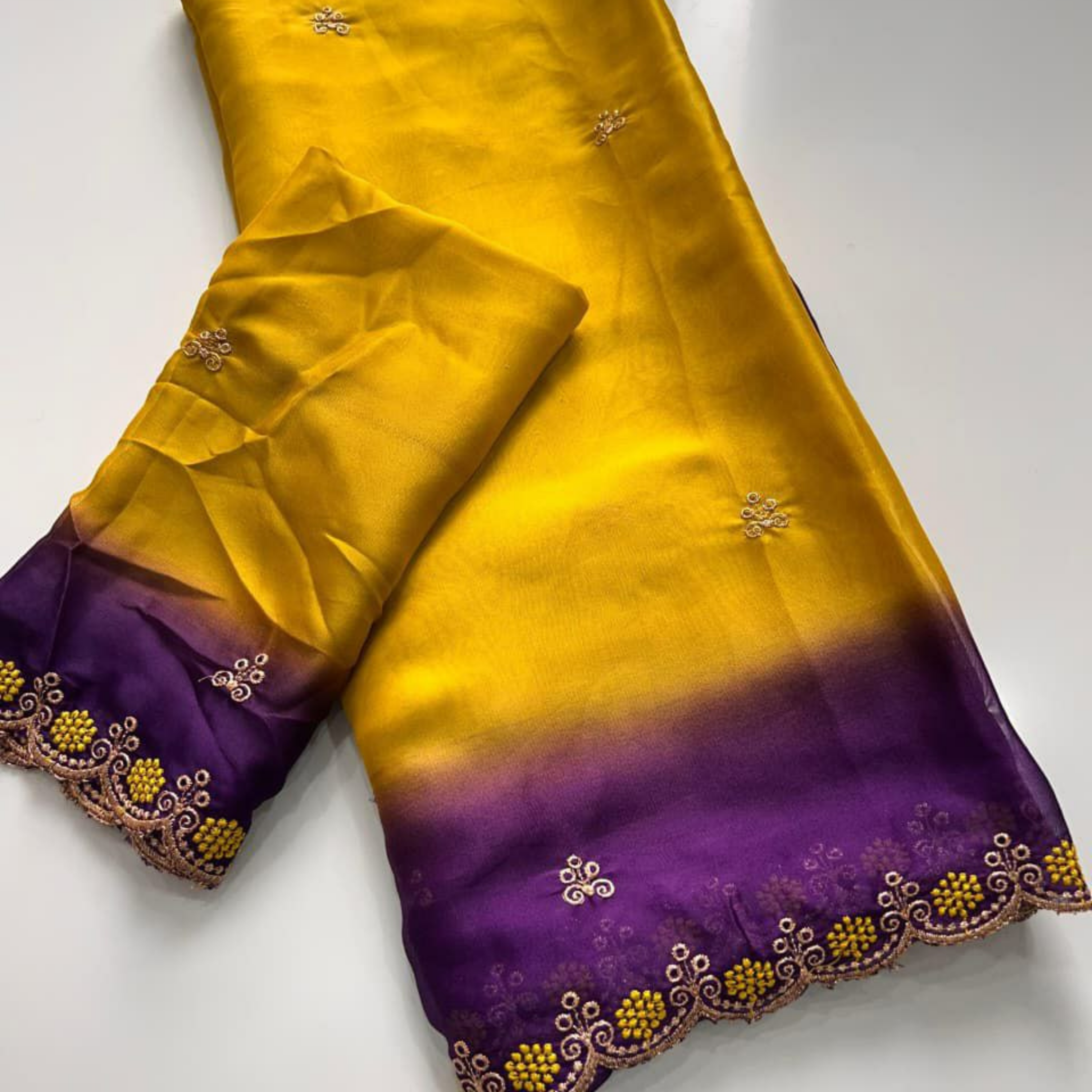 Rangoli Chiffon Saree with Multi Embroidery Work