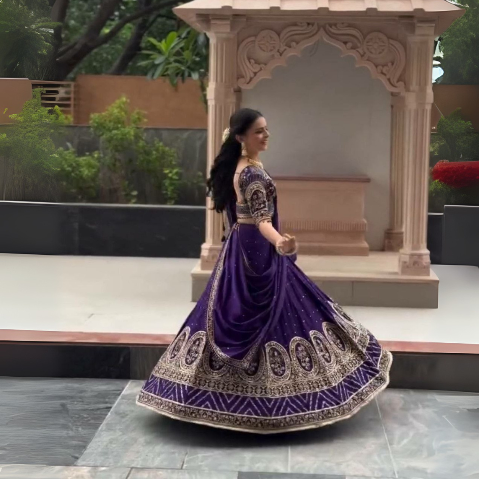Elegant Vichitra silk lehenga choli set
