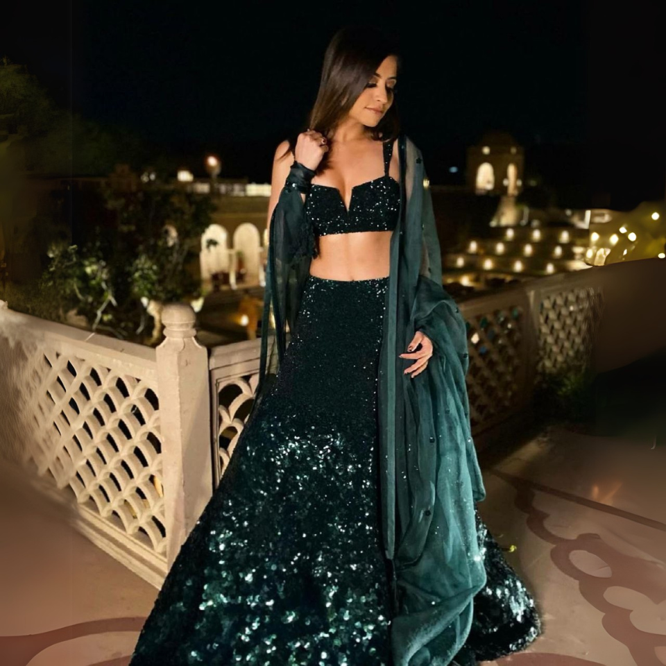 Georget lehnga with heavy sequnece work