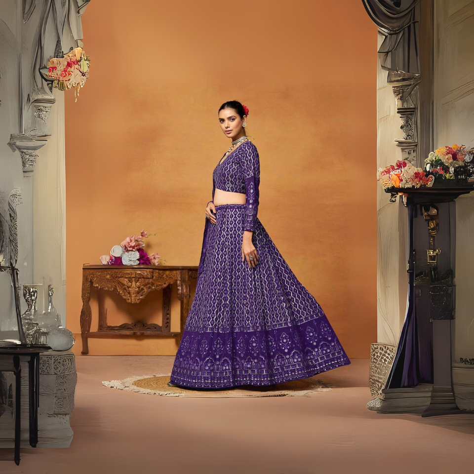 Graceful Faux Georgette lehenga set