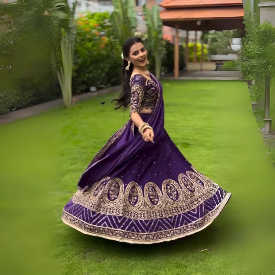 Elegant Vichitra silk lehenga choli set