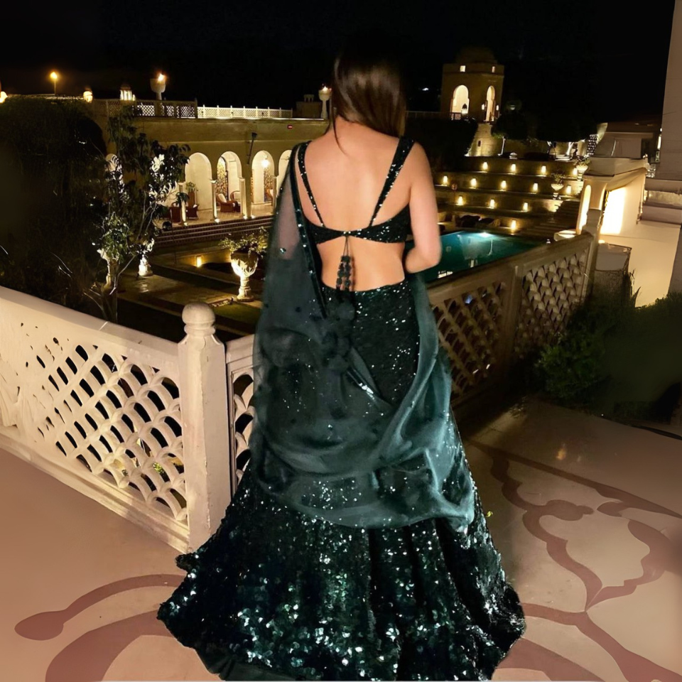Georget lehnga with heavy sequnece work
