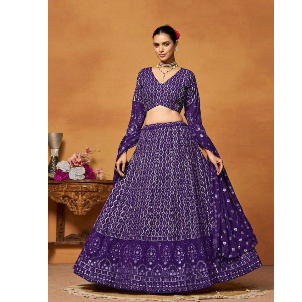 Graceful Faux Georgette lehenga set