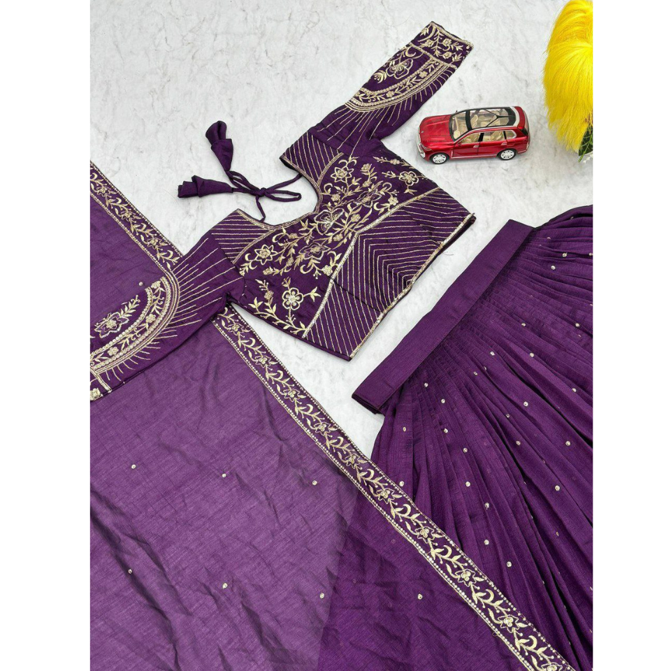 Elegant Vichitra silk lehenga choli set