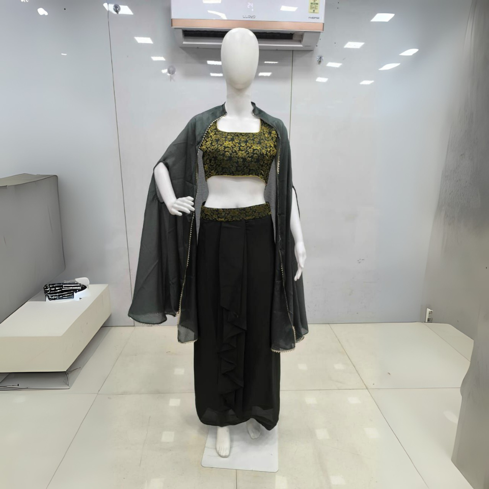 Shrug Style Dhoti Skirt Set