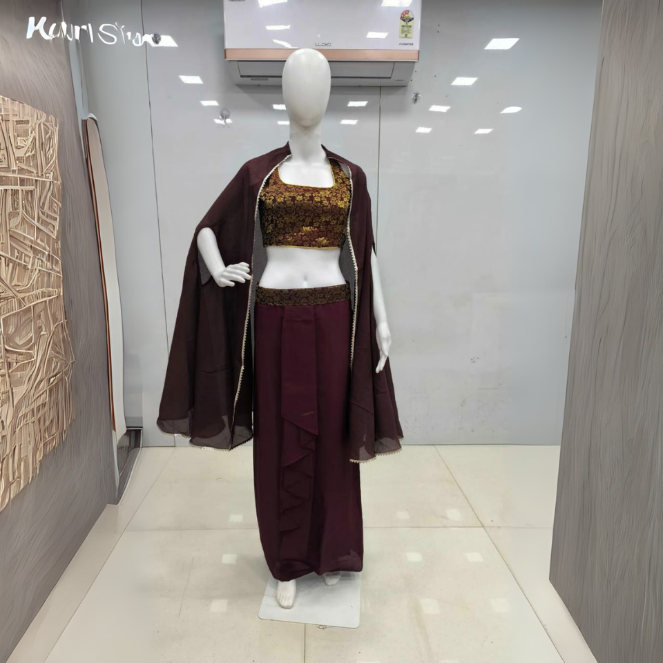 Shrug Style Dhoti Skirt Set