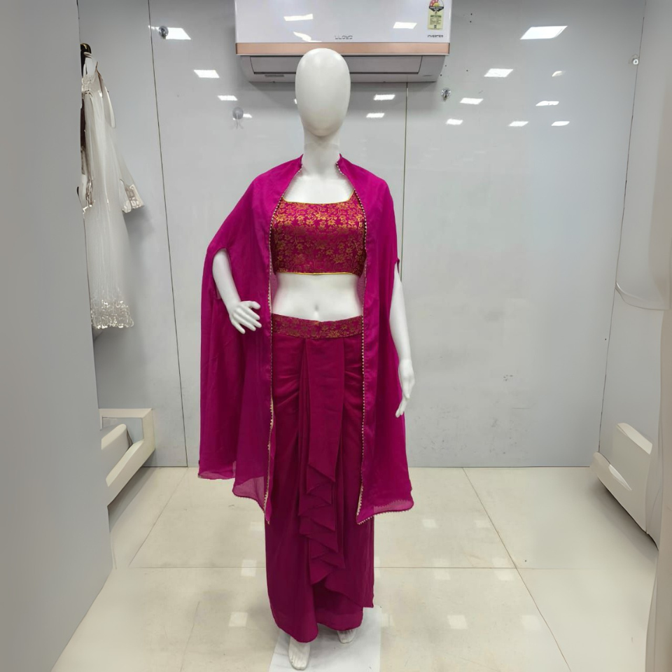Shrug Style Dhoti Skirt Set