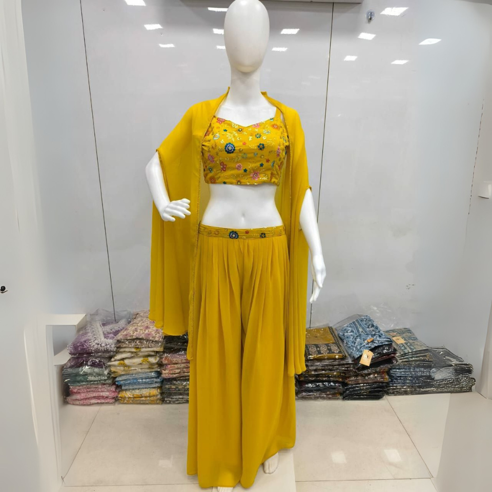 Pure Bandhej Choli with Chinon Lehenga & Shrug
