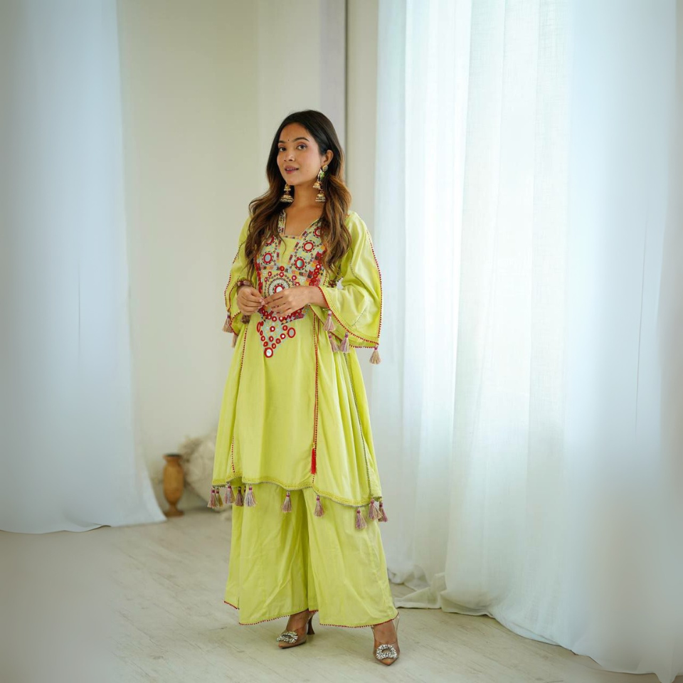 Khadi Cotton Embroidered Co-ord Set