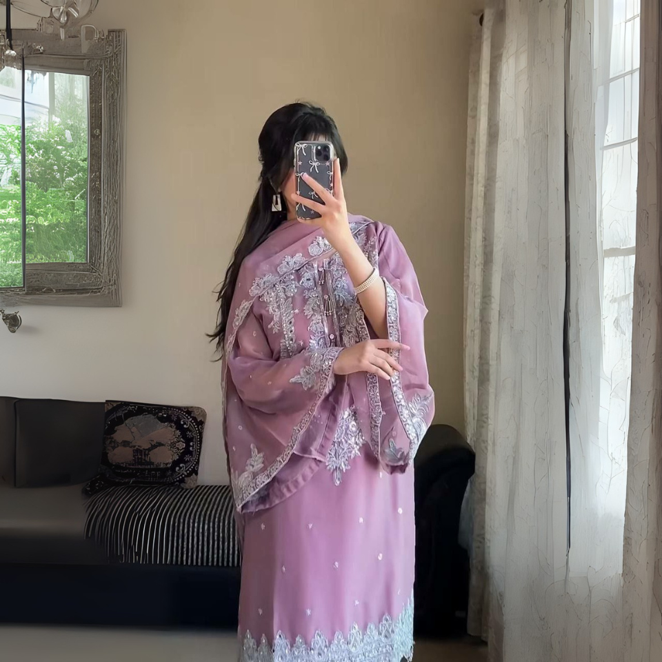 Elegant faux georgette kurti set