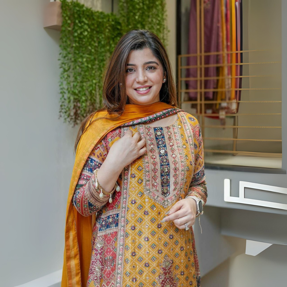 Pure Chinon Silk Kurti Set