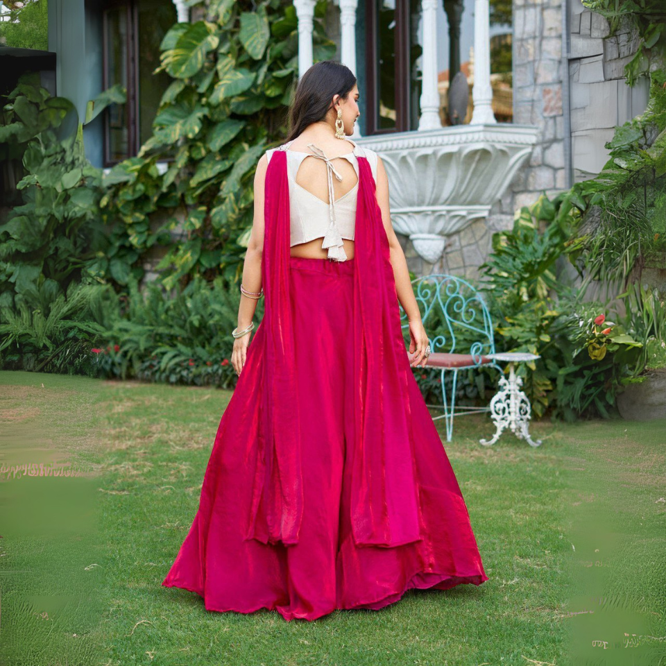 Pure Silk Lehenga Choli with Heavy Embroidery