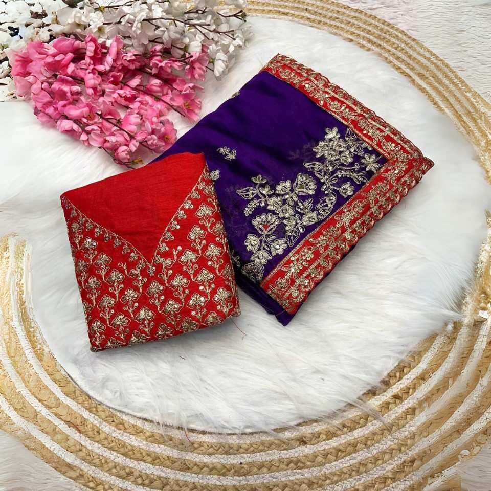 Blooming Soft Rangoli Silk Saree with Embroidery Work