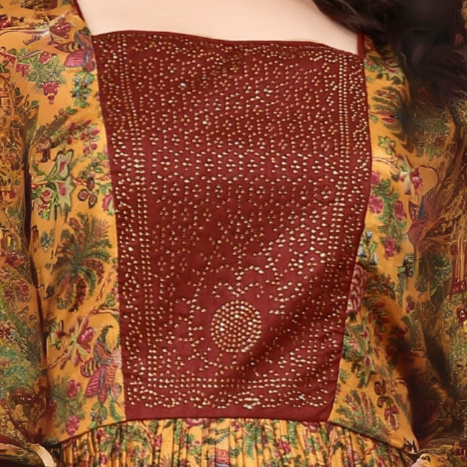 Ready To Wear A-Line Gown in Heavy Chinon