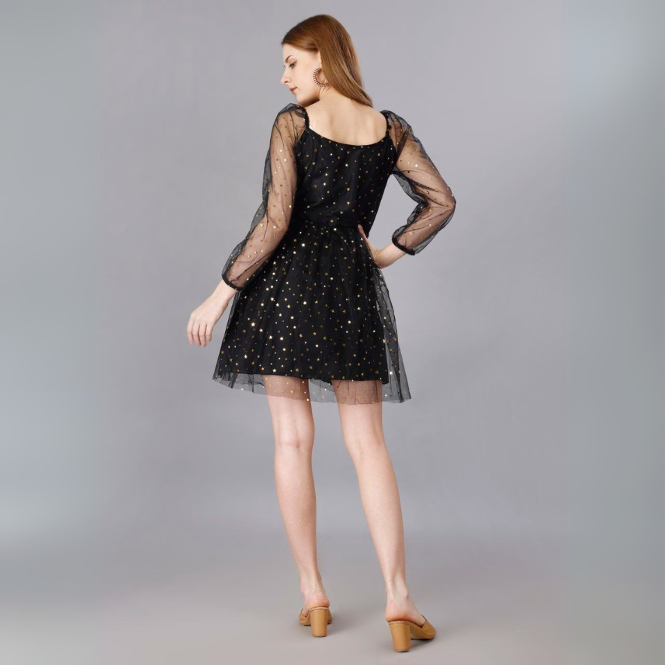Net Fabric Mini Dress