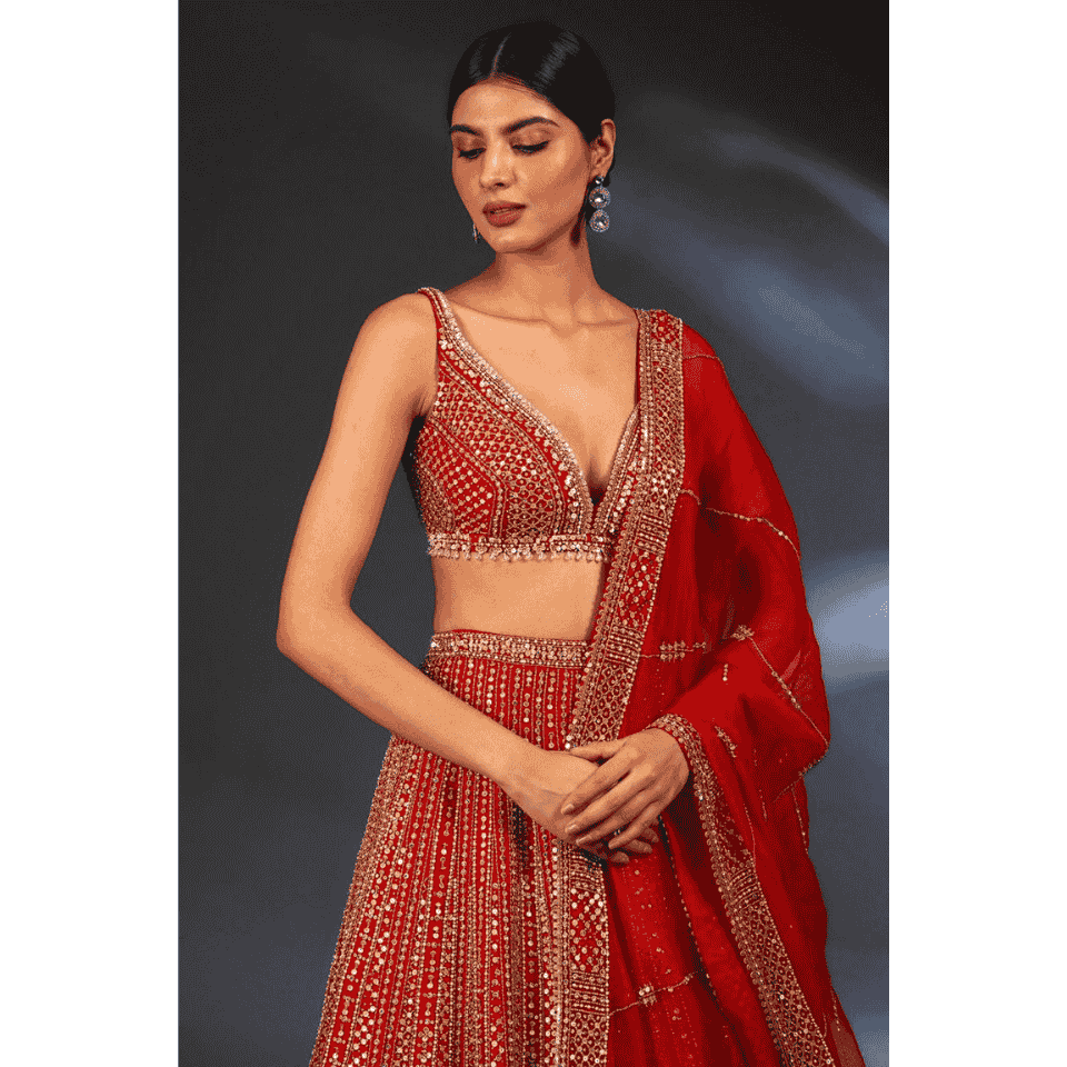 Luxury Malai Satin Lehenga Set with Sequins & Dori Work