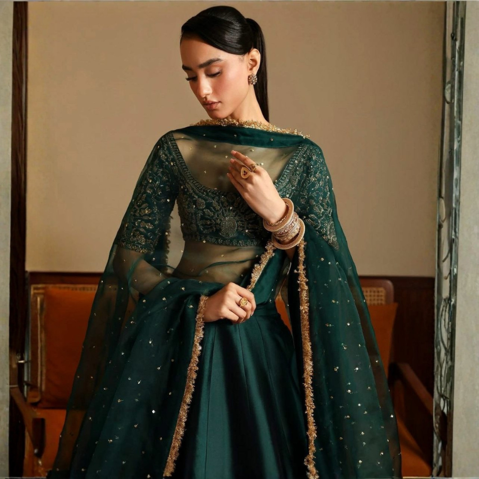 Malai Satin Designer Lehenga Choli Set with Net Dupatta