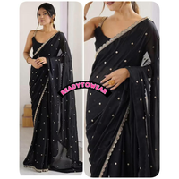 Rangoli Silk Readymade Saree with Embroidered Butti and Sequence Work