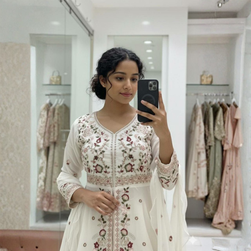 Rangoli Silk Sequence Embroidered Kurta Pant Dupatta Set