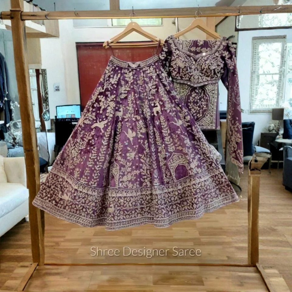 Heavy Soft Net Lehenga Choli with Real Mirror Hand Embroidery & Dupatta