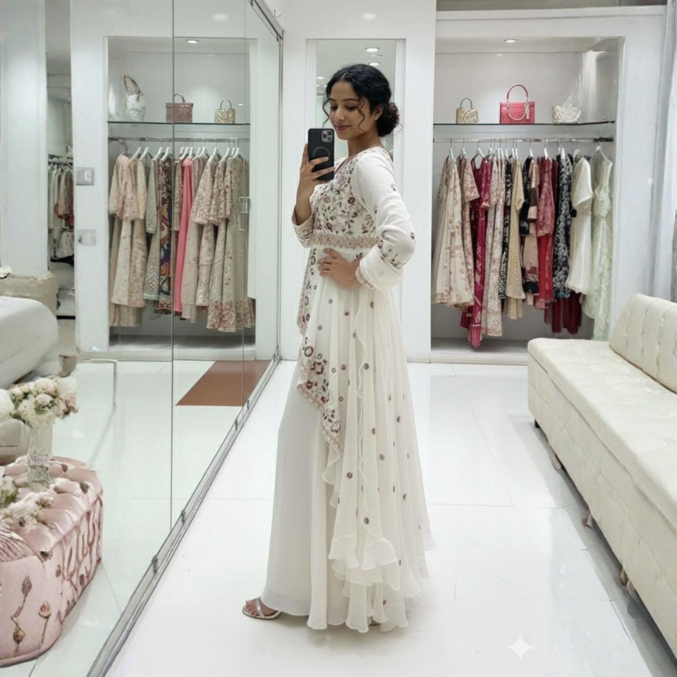 Rangoli Silk Sequence Embroidered Kurta Pant Dupatta Set