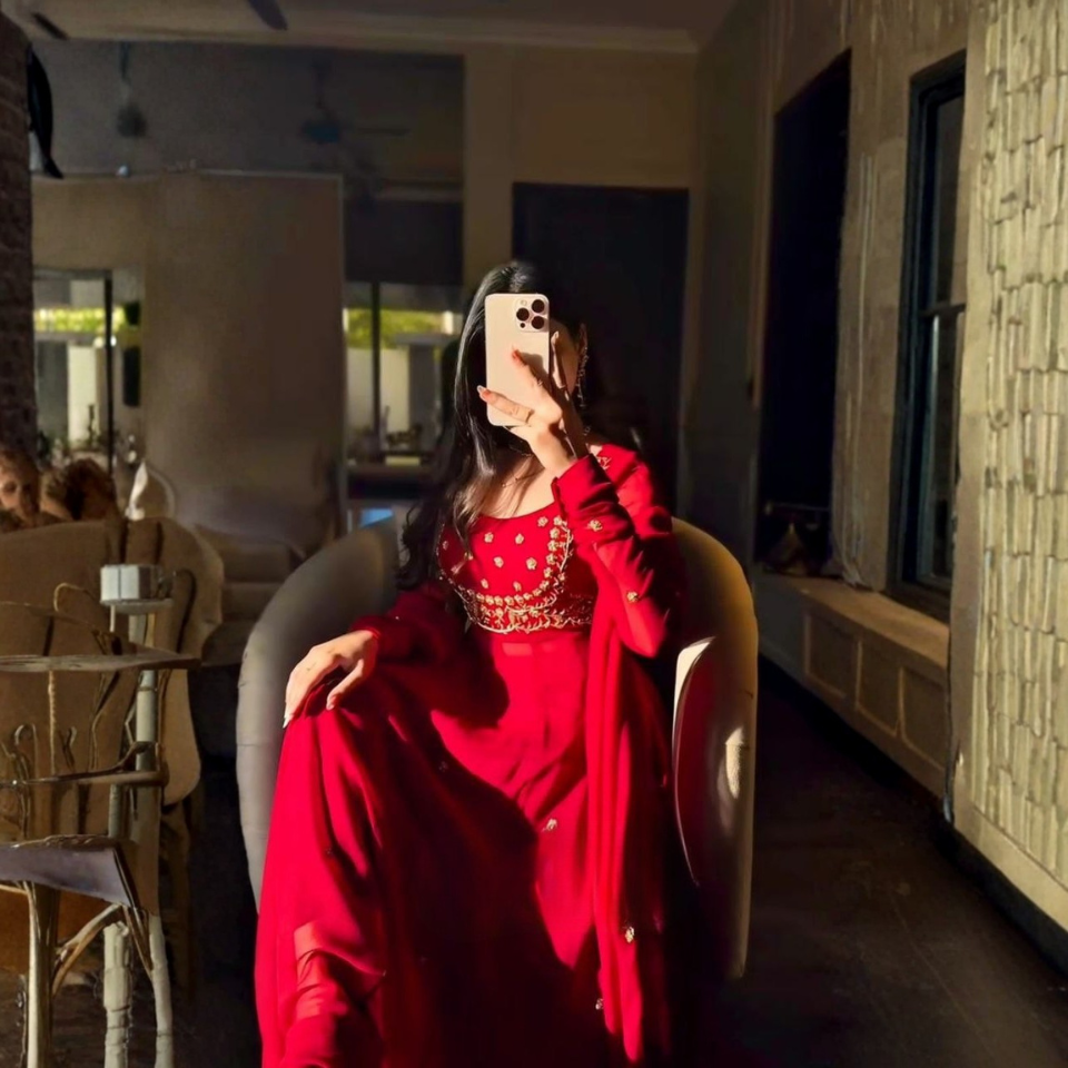 Elegant Faux Georgette Thread & Sequin Work Top Pant Dupatta Set