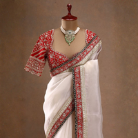 Elegant Space Silk Saree with Dual Sequence & Cording Embroidery Border