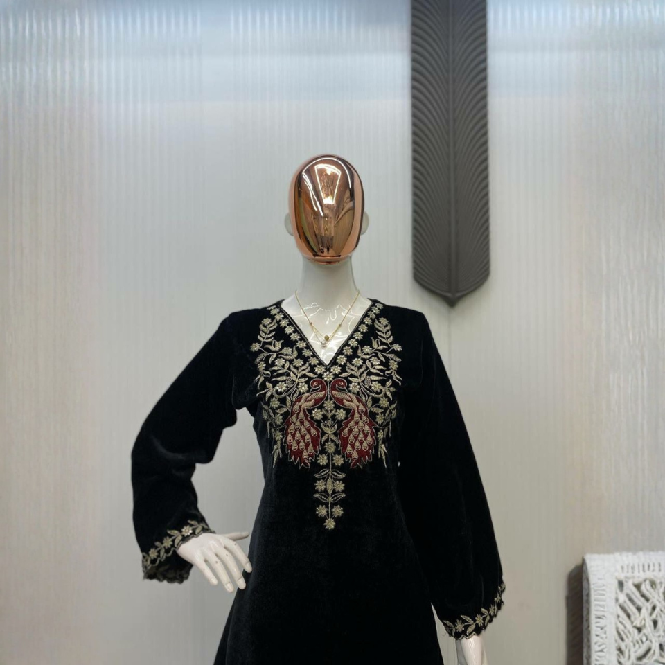 Premium Velvet Plazzo Suit with Heavy Sequin Embroidery