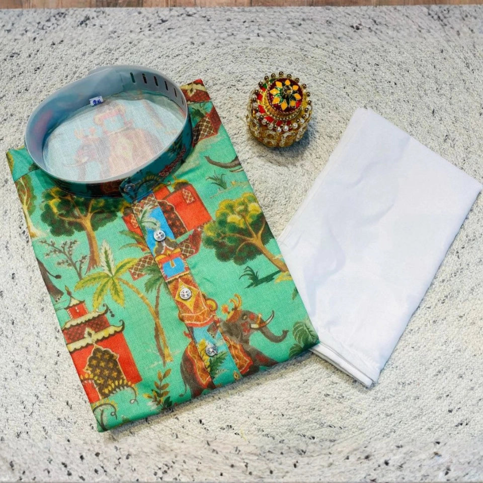 Dhruv Pure Cotton Printed Kurta Set