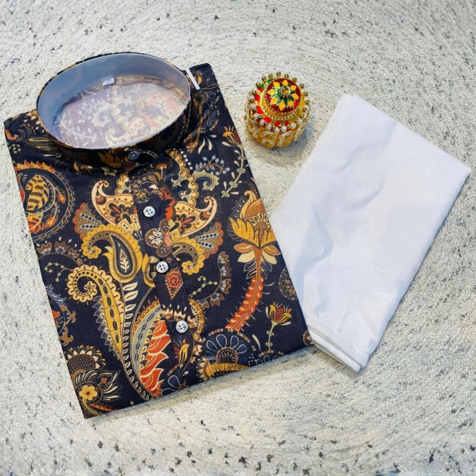 Dhruv Pure Cotton Printed Kurta Set