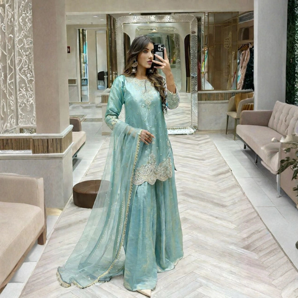 Meher Fendy Silk Palazzo Suit