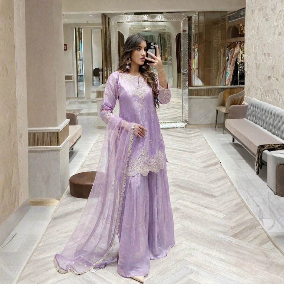 Meher Fendy Silk Palazzo Suit