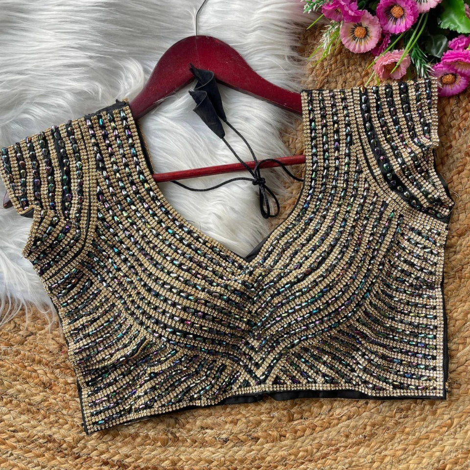 Pure Silk Handwork Pearl & Beads Blouse
