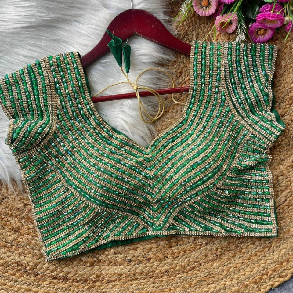 Pure Silk Handwork Pearl & Beads Blouse