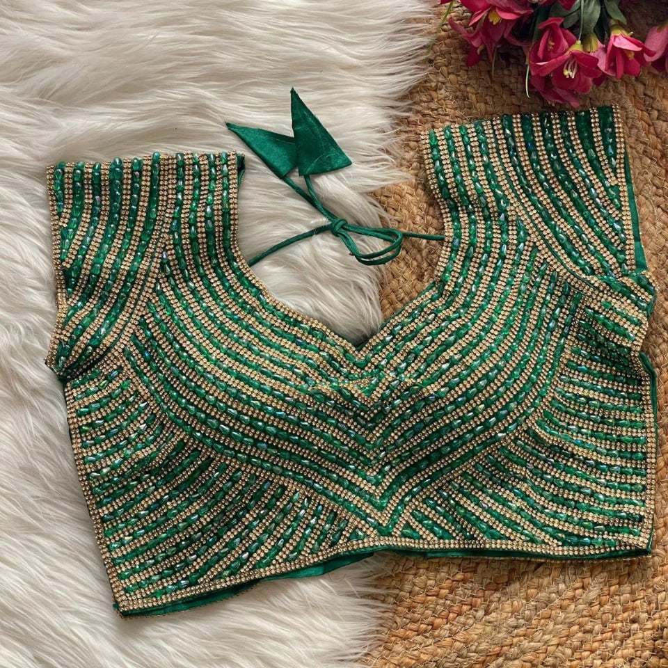 Pure Silk Handwork Pearl & Beads Blouse