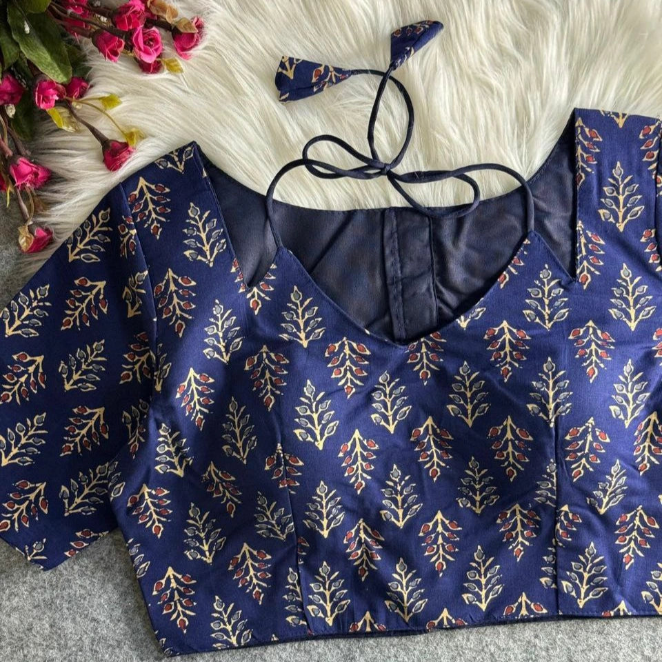Original Ajrakh Cotton Halter Neck Blouse