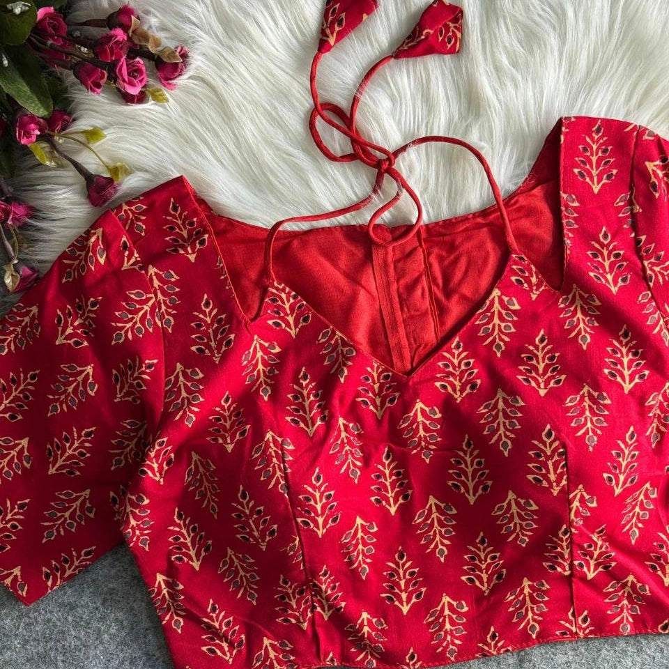 Original Ajrakh Cotton Halter Neck Blouse