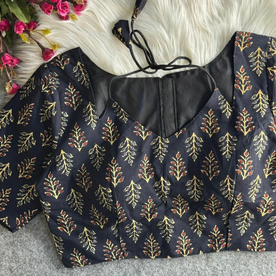 Original Ajrakh Cotton Halter Neck Blouse