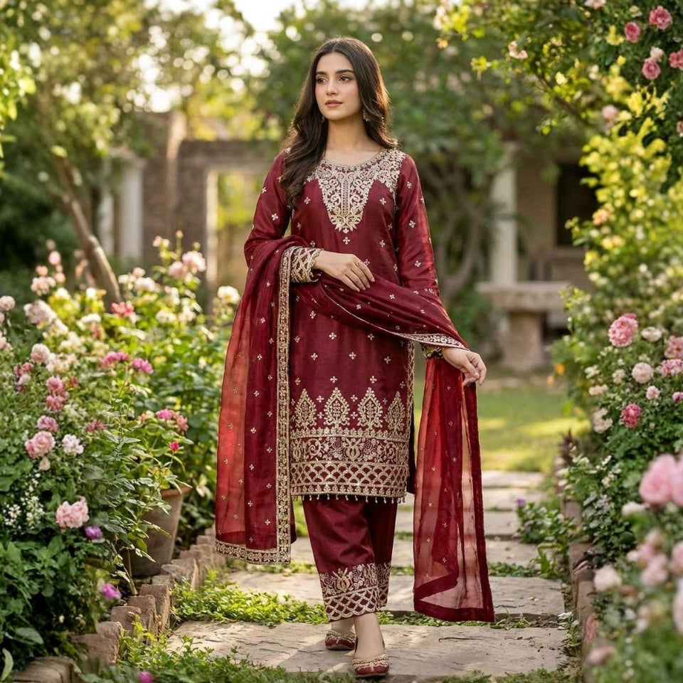 Myra Exquisite Silk Pant Suit