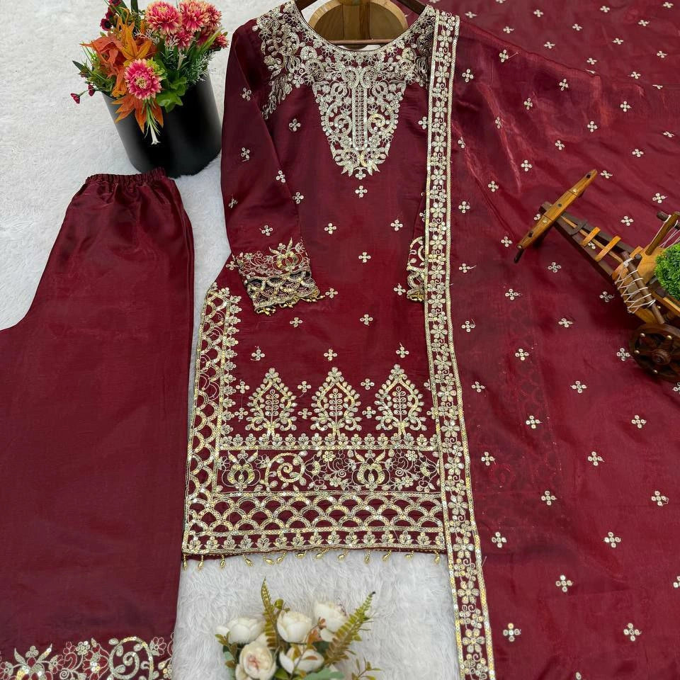 Myra Exquisite Silk Pant Suit