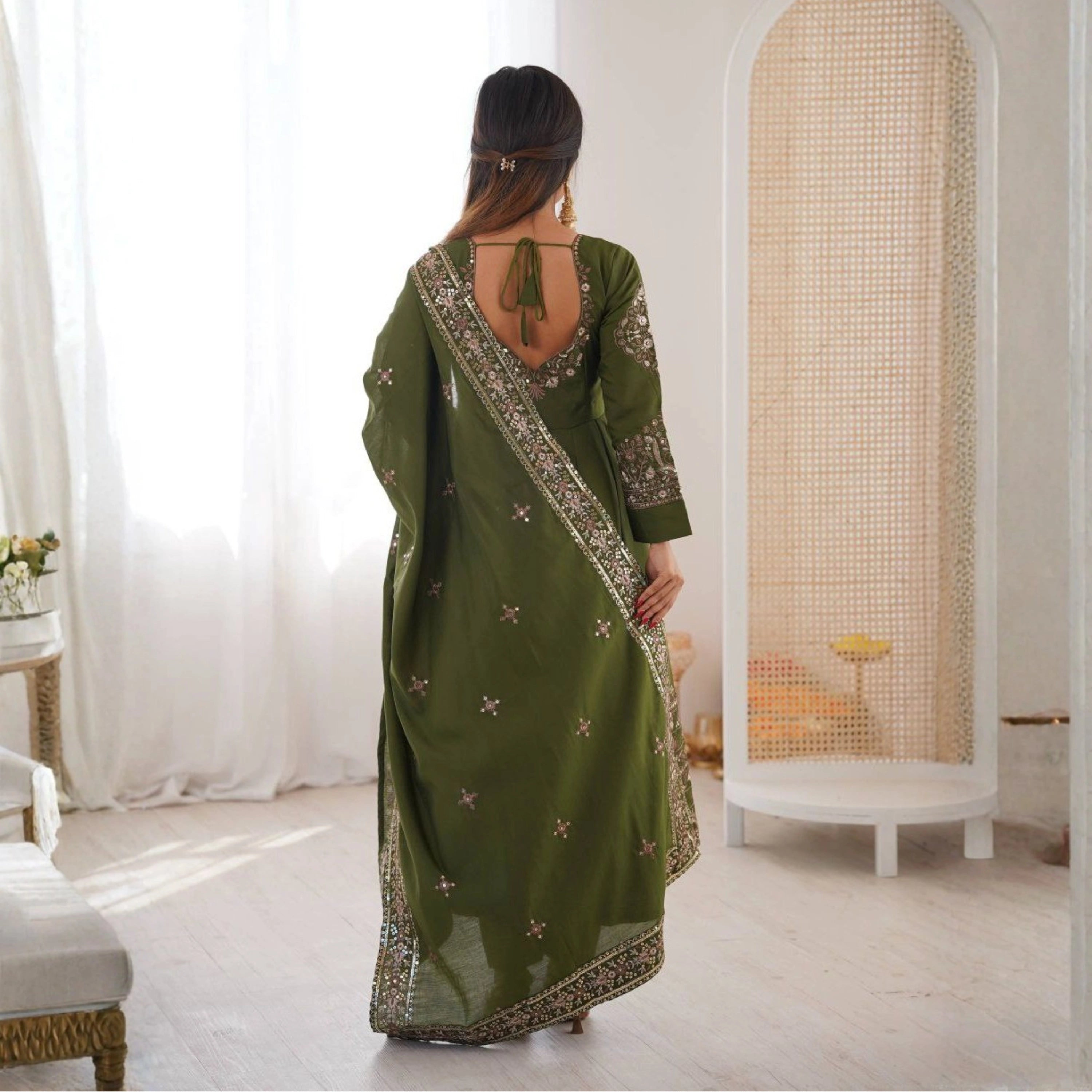 Meher Silk Embroidered Anarkali Set