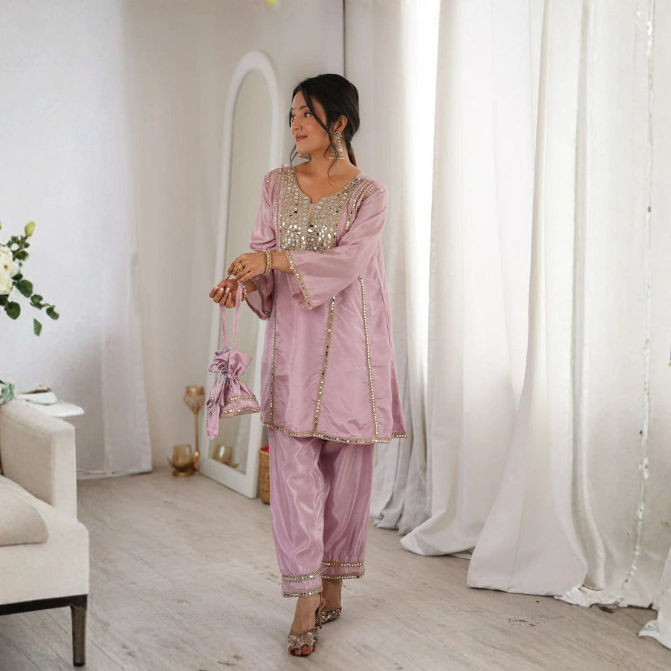 Noorani Mirror Work Designer Suit Set
